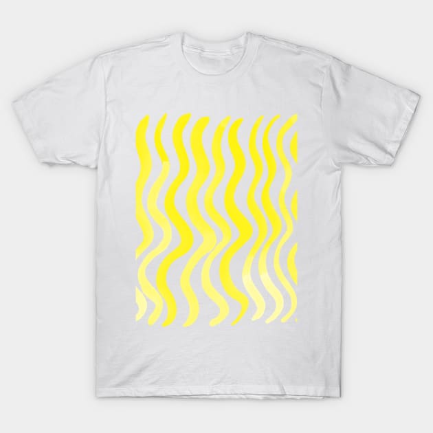 Wavy lines - lemon yellow T-Shirt by wackapacka